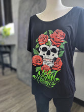 Load image into Gallery viewer, Skull &amp; Rose Slouch Tee