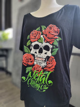Load image into Gallery viewer, Skull &amp; Rose Slouch Tee