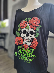 Skull & Rose Slouch Tee