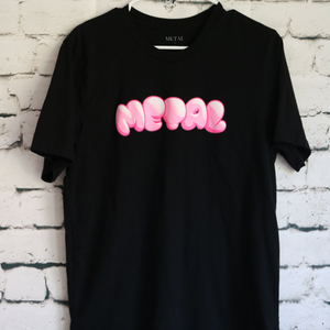 Metal Bubble Gum Black Tee